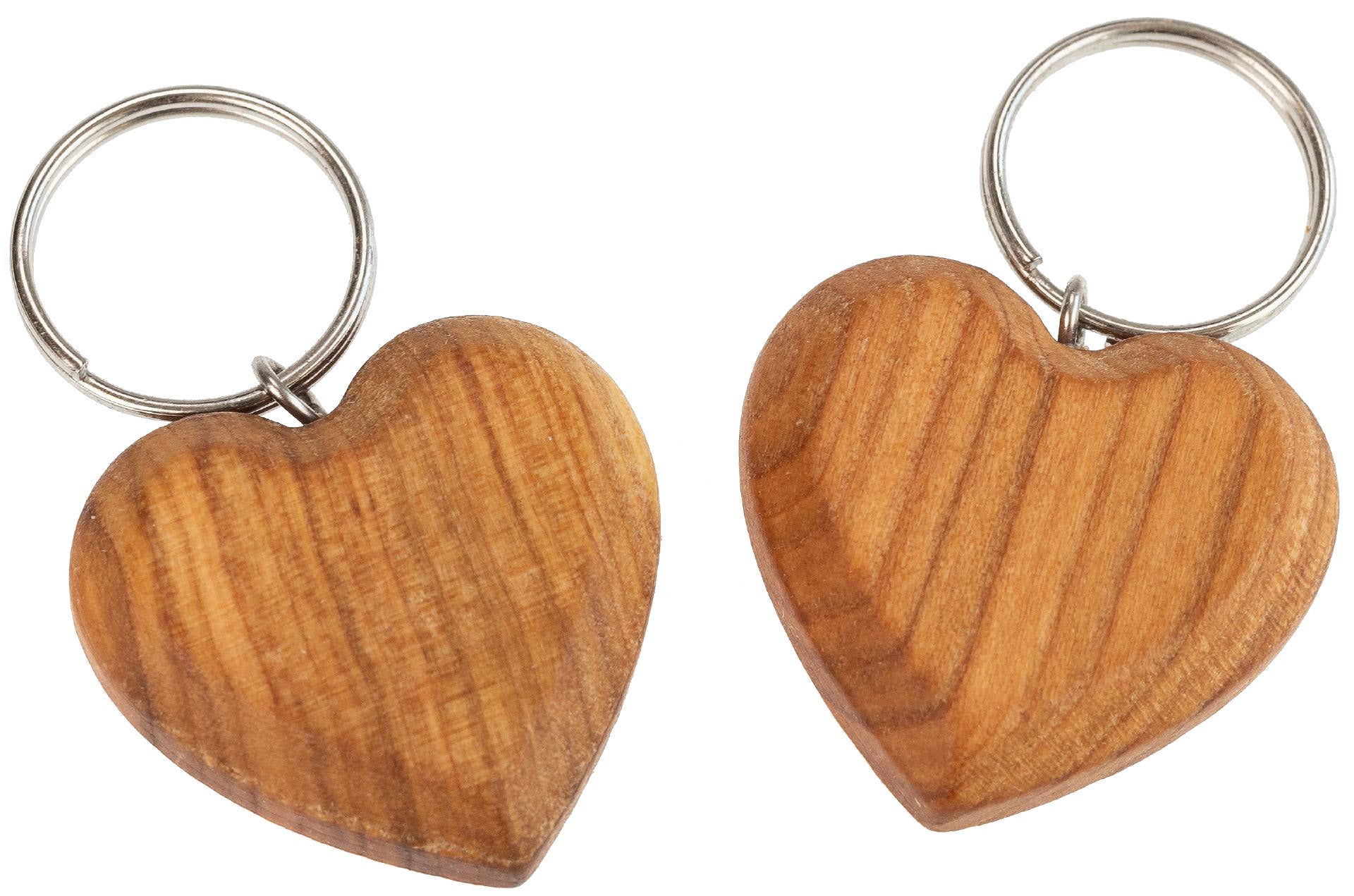Schlüsselanhänger Herz aus geöltem Kirschholz, flach, 3,9 x 3,7 x 0,9 cm