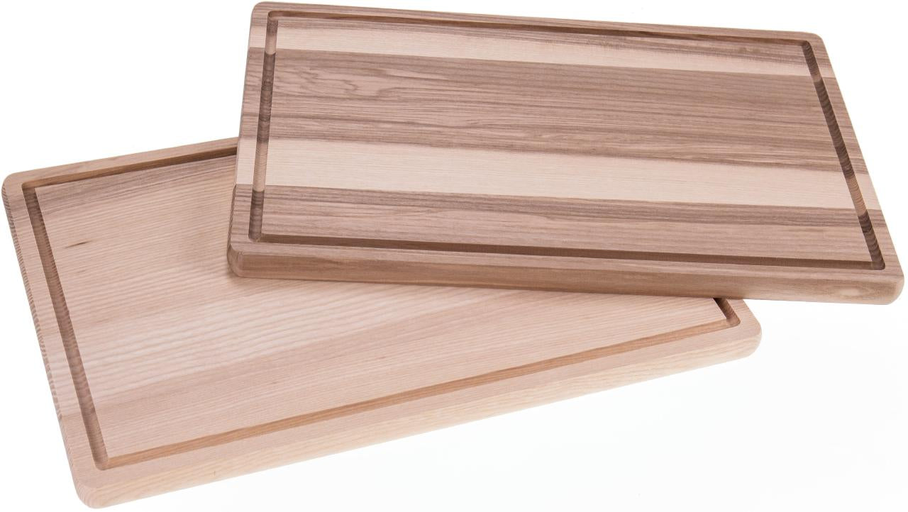 Schneidebrett aus Kern-Esche 40 × 25 cm mit Saftrille FSC-zertifiziert
