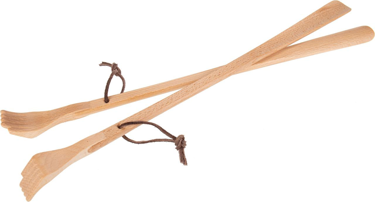2‑in‑1 Schuhlöffel & Rückenkratzer aus geöltem Buchenholz, 60 cm