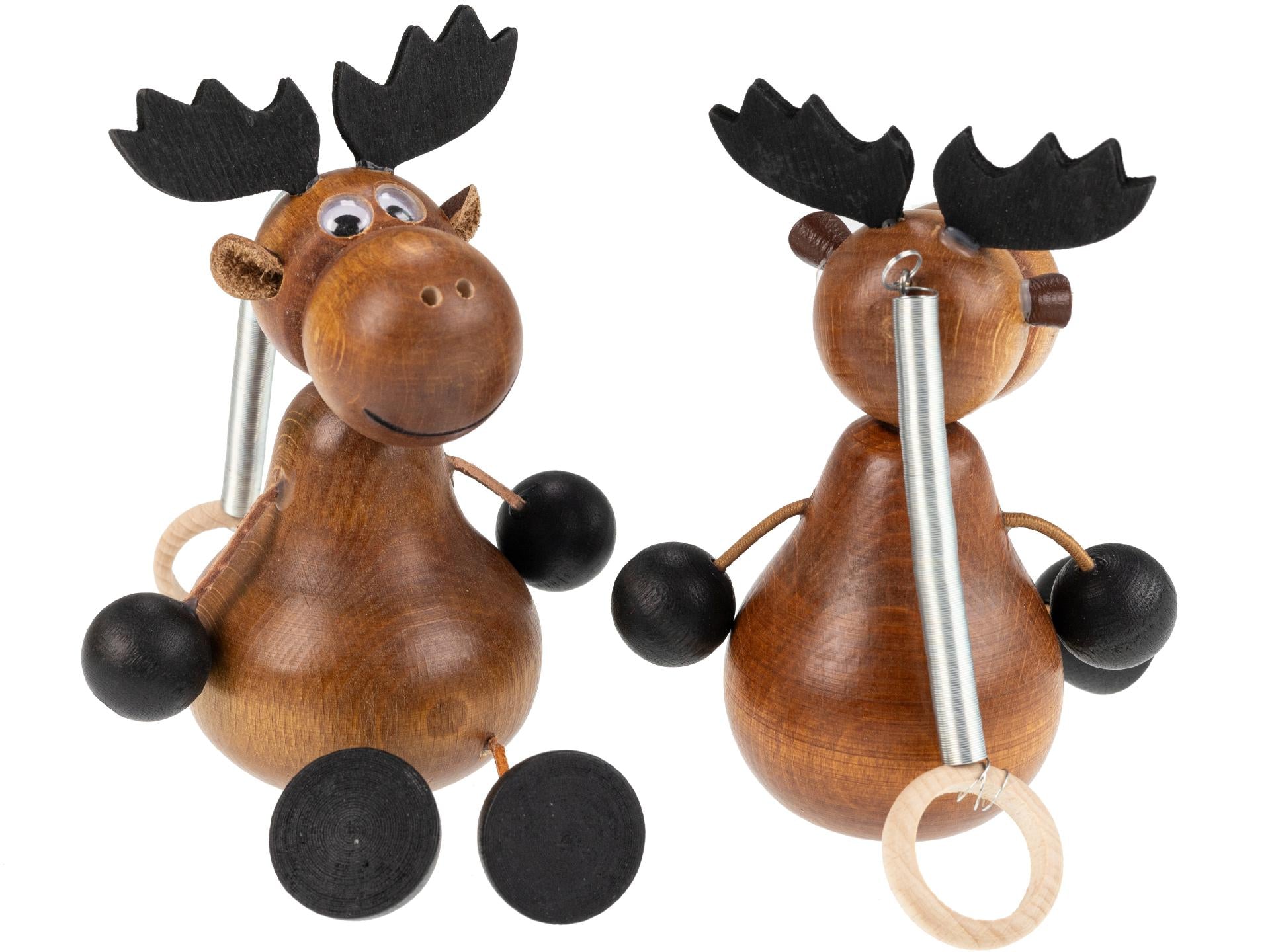 Schwingfigur aus Holz, Elch braun